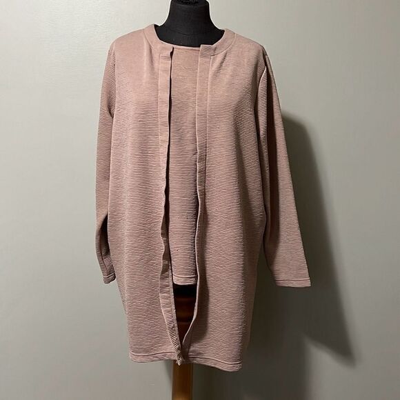 Bea Basics Women's Cream Knit Ribbed Tank Top & Cardigan Set Size XL - Picture 1 of 12